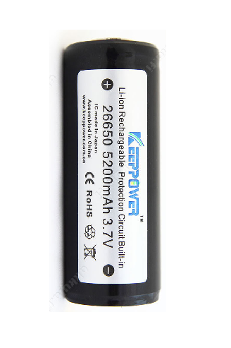 Keeppower 26650 5200mAh Protected Li-Ion Battery