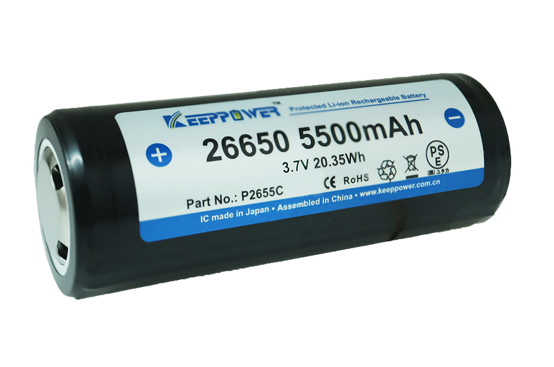 Keeppower 26650 5500mAh Protected Li-Ion Battery