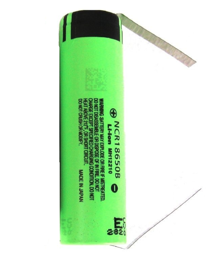 Panasonic NCR18650B 3400mAh 3.7V Li-Ion Battery (Flat Top) With Tabs