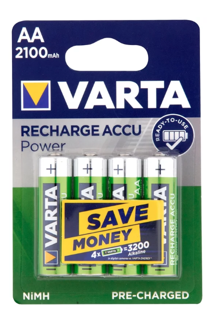 4 x Varta NiMH AA Rechargeable Batteries